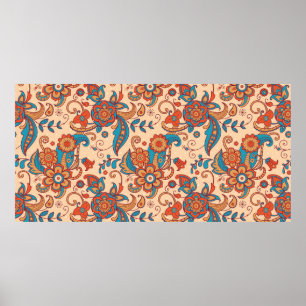 Póster Patrón colorido sin soldadura