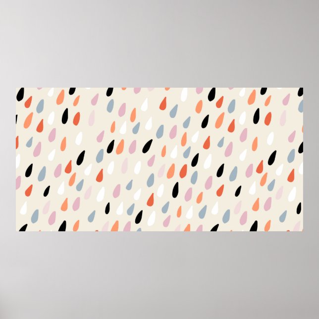 Póster Patrón continuo con manchas de acuarela dibujadas  (Frente)