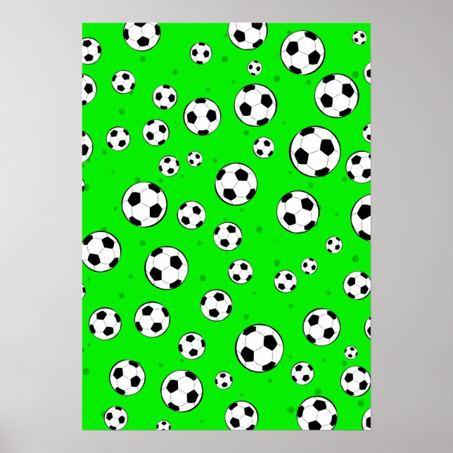 Póster Patrón continuo de balón de fútbol  (Frente)