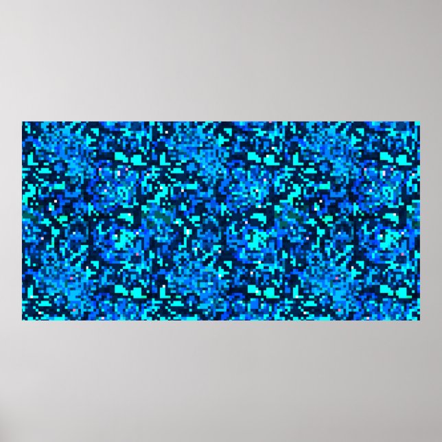 Póster Patrón continuo de mezclilla. Fondo floral de mezc (Frente)