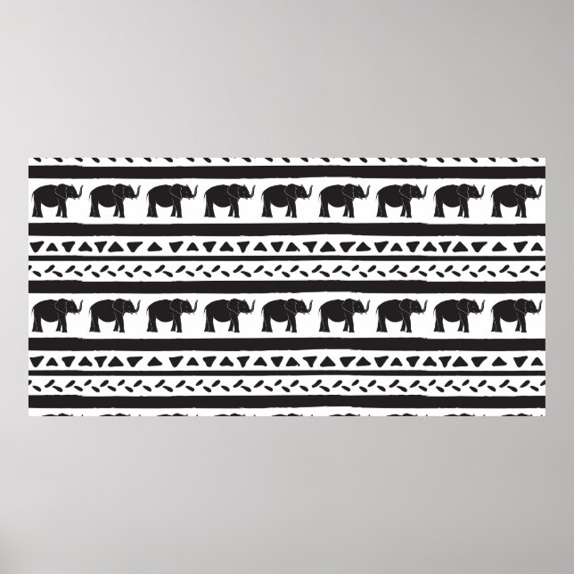 Póster Patrón continuo decorativo sin fisuras con dibujos (Frente)