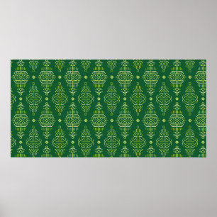 Póster Patrón continuo vintage en estilo étnico. Creativo