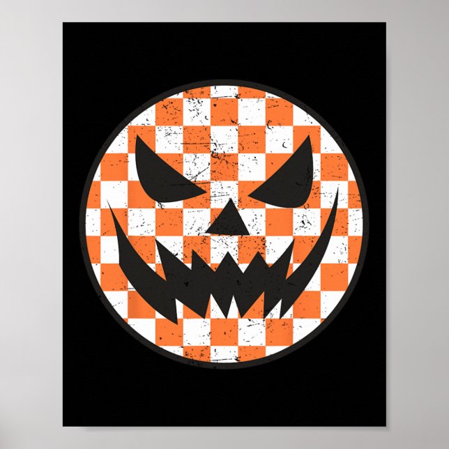 Póster Patrón controlado Halloween Face Niños de moda (Frente)