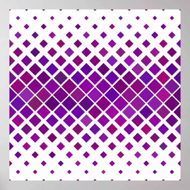 Póster Patrón cuadrado púrpura horizontal (Frente)