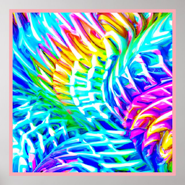Póster Patrón de abstracciones coloridas (Frente)