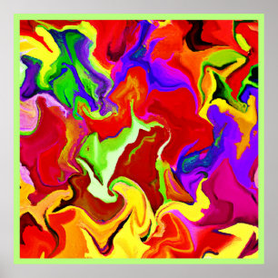 Póster Patrón de abstracciones coloridas y vívidas
