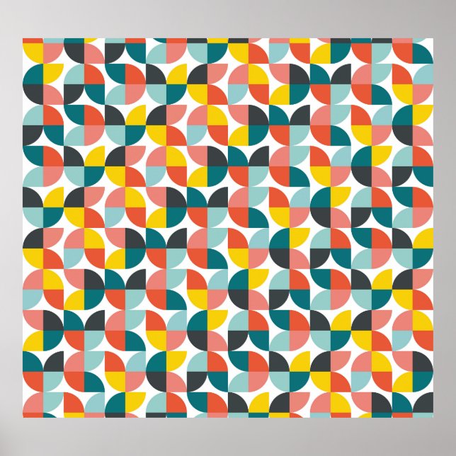 Póster Patrón de abstracto geométrico colorido (Frente)