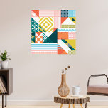 Póster Patrón de abstracto geométrico moderno colorido<br><div class="desc">Trae tu espacio a la vida con este sorprendente poster geométrico. Los colores llamativos y el patrón abstracto moderno de mediados de siglo añaden un toque retro y contemporáneo a cualquier habitación. Ideal para oficinas en casa,  estudios o espacios creativos que necesitan un toque de vibrante estilo.</div>