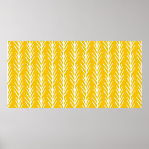 Póster Patrón de acero inoxidable floral abstracto a mano