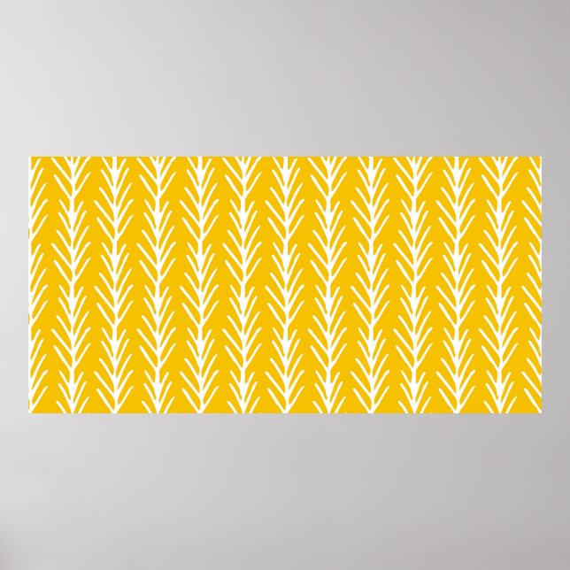 Póster Patrón de acero inoxidable floral abstracto a mano (Frente)