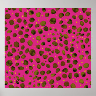 Póster Patrón de acuarela con piel abstracta de chita.