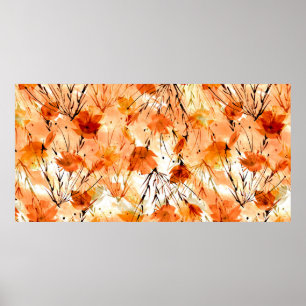 Póster Patrón de acuarela inmaculado de las plantas, Su