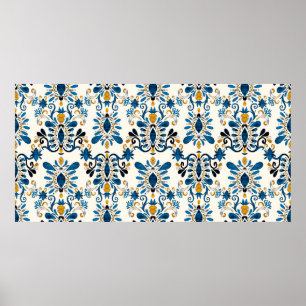 Póster Patrón de acuarela sin fisuras con ikat. Ojo de ti