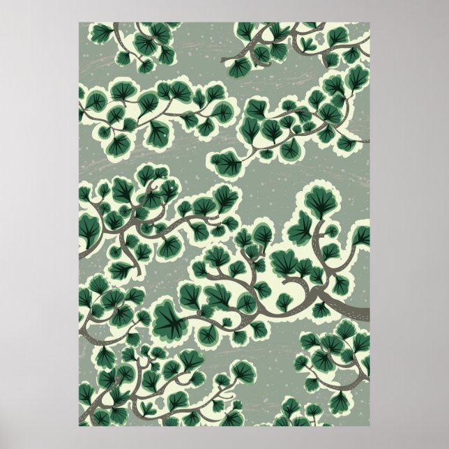 Póster Patrón de árbol Bonsai (Frente)