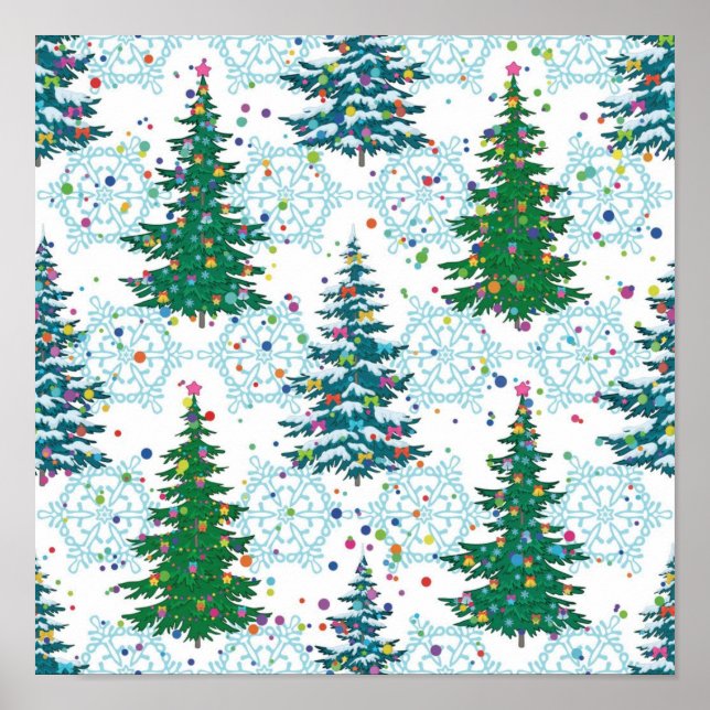 Póster patrón de árbol de Navidad (Frente)
