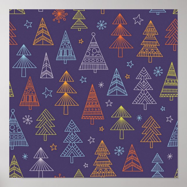 Póster patrón de árbol de Navidad (Frente)