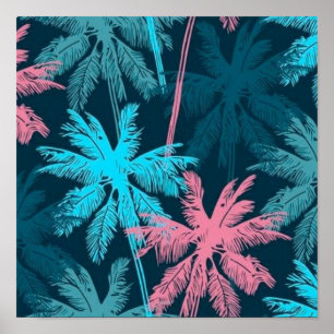 Póster Patrón de árbol de palma