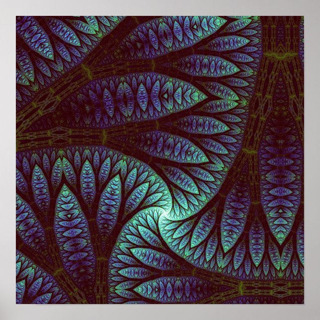 Póster Patrón de árbol fractal (Frente)