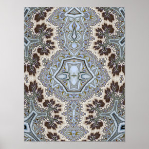 Póster Patrón de árbol fractal simétrico