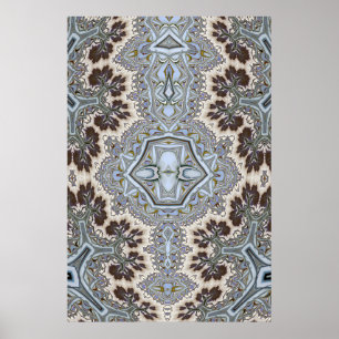 Póster Patrón de árbol fractal simétrico