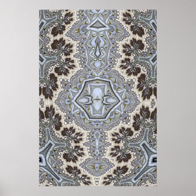 Póster Patrón de árbol fractal simétrico (Frente)