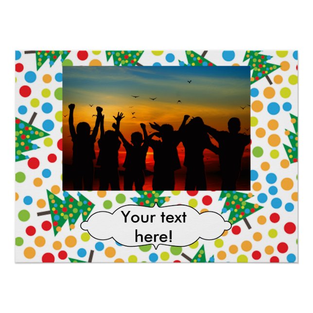 Póster patrón de árboles de Navidad (Anverso)