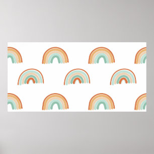 Póster Patrón de arco iris abstracto dibujado a mano en