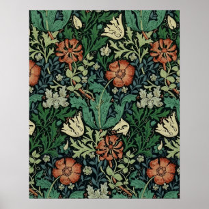 Póster Patrón de Art Nouveau floral William Morris Compto