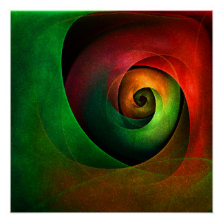 Póster Patrón de arte abstracto moderno de floración verd