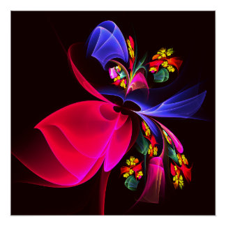 Póster Patrón de arte de resumen floral colorido moderno