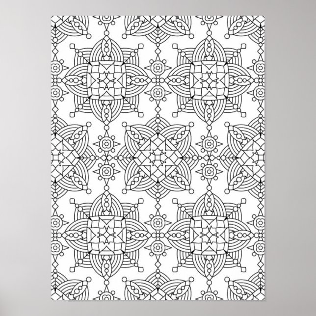 Póster Patrón de artística tribal inspirado 2 (Frente)