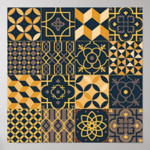 Póster Patrón de azulejos de cerámica