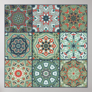 Póster Patrón de azulejos de cerámica