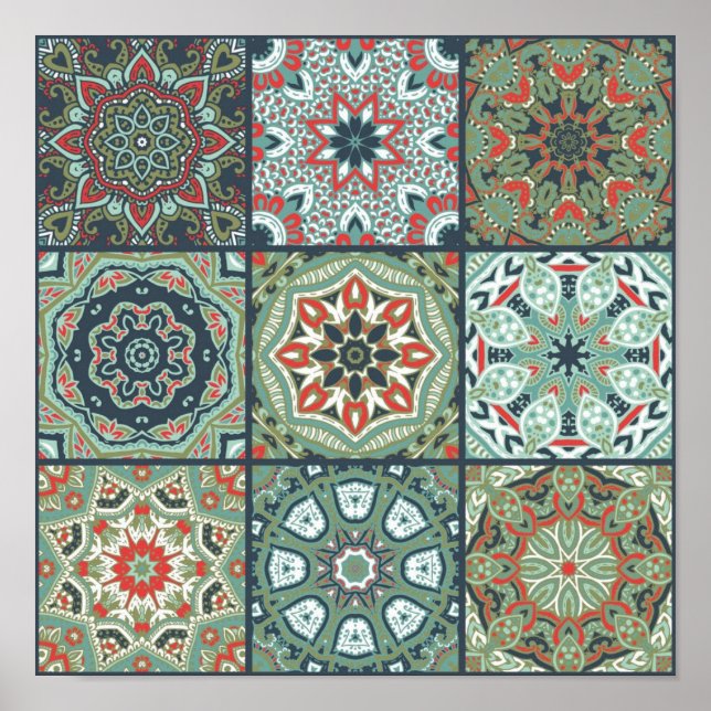 Póster Patrón de azulejos de cerámica (Frente)