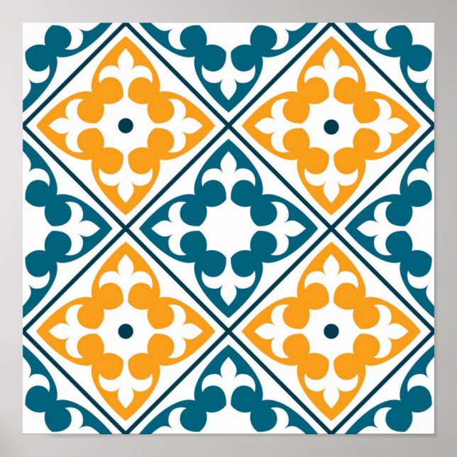 Póster Patrón de azulejos de cerámica (Frente)
