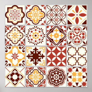Póster Patrón de azulejos de cerámica