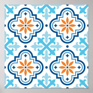 Póster Patrón de azulejos de cerámica