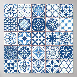 Póster Patrón de azulejos de cerámica