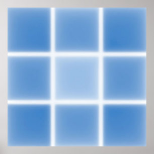 Póster Patrón de Baldosas de Cuadrícula Azul Suave