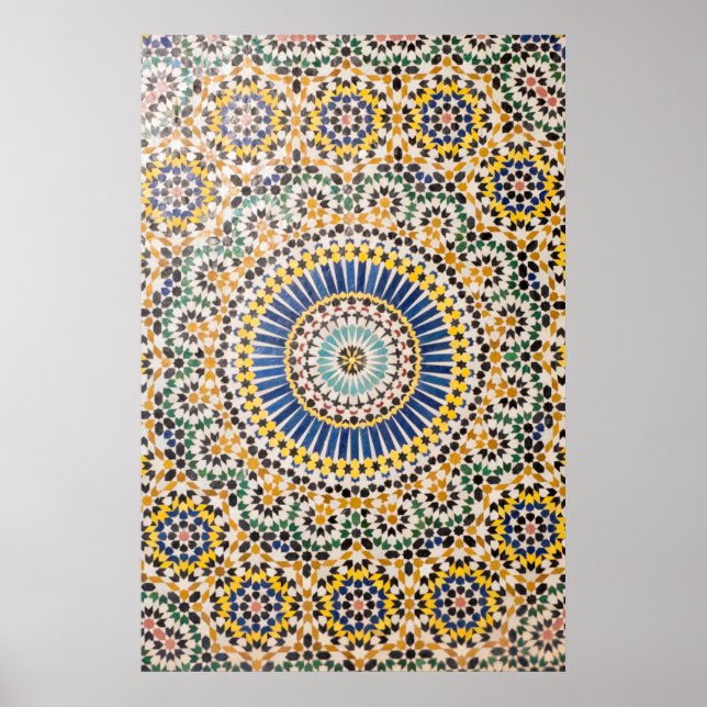 Póster Patrón de baldosas geométricas, Marruecos (Frente)