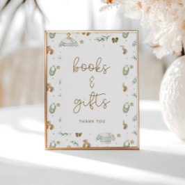 Póster Patrón de bebé Boho Baby Shower Libros Regalos
