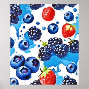 Póster Patrón de Berry vibrante
