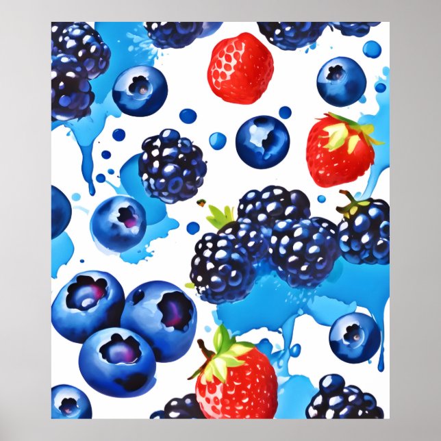 Póster Patrón de Berry vibrante (Frente)