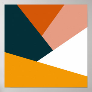 Póster Patrón de bloques de color geométrico abstracto mo