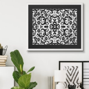Póster Patrón de Boda Damask Swirl 2