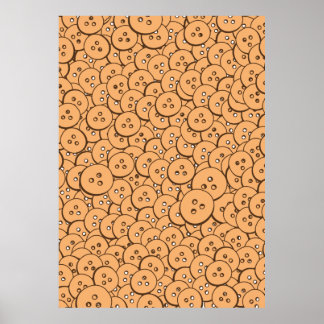 Póster Patrón de botones de madera antigua