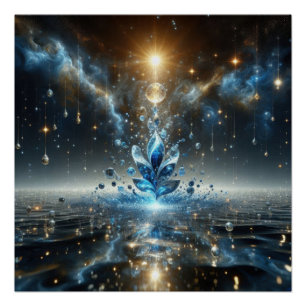 Póster Patrón De Burbujas De Agua Pura Y Limpia En Un Lag