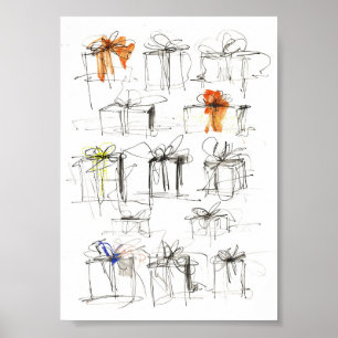 Póster Patrón de cajas de regalo abstracto