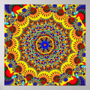 Póster Patrón de Caleidoscopio Colorido