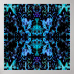 Póster Patrón de caleidoscopio psicodélico